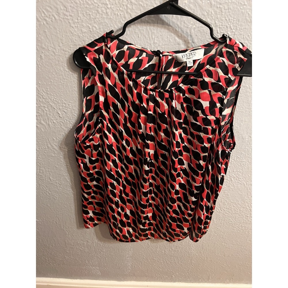 Kasper Womens Size PXL Black Pink Sleeveless